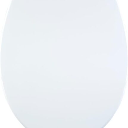 AQUALONA® Premium Thermoplastic Toilet Seat Soft Close Hardwearing Seat with One Button Hinge Release Oval Shaped Easy to Clean Simple Installation Top and Bottom Fittings (White - Oval Shaped)