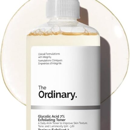 The Ordinary Glycolic Acid 7% Exfoliating Toner, Brightening and Smoothing Daily Toner for More Even-Looking Skin Tone