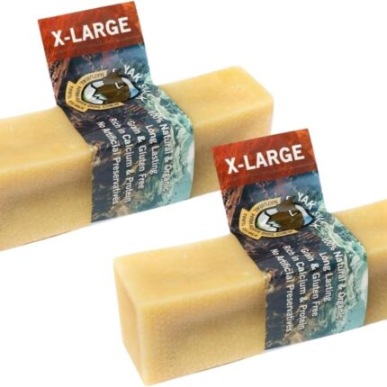 X Large Natural Dog Treats. Long Lasting Chews For Dogs With No Artificial Preservatives. Yak Milk Chews Low In Fat, High In Protein And Calcium. Grain And Gluten Free (Pack Of 2)