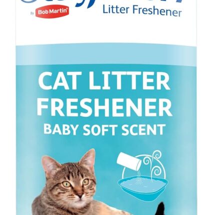 Bob Martin Cat Litter Freshener Powder, Baby Soft Scent - Effective Odour Control for Longer Lasting Freshness, Made in the UK (400g) (Packaging can vary)