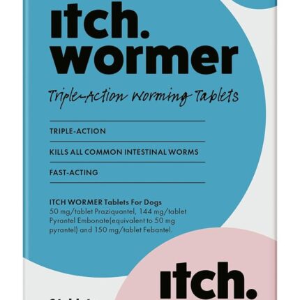 Itch Dog Wormer Tablets for Dogs 3kg-19kg - 2 Tablets - Treats Roundworms, Tapeworms, Hookworms & Whipworms - Kills Worm Larvae
