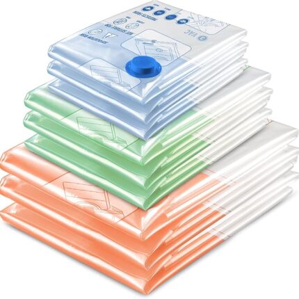 STORAGE MASTER Space Saver Bags for Travel and Home Reusable Vacuum Storage Bags Save 80% More Storage Space Work with Vacuum Cleaner (9 Combo, No Pump Included)