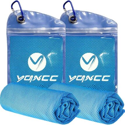 YQXCC 2 Pack Cooling Towels 120x30 cm, Ice Cool Microfibre Towel for Neck, Soft Breathable for Gym, Yoga, Golf, Running, Camping & Hot Weather